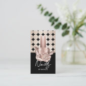 ネイルサロン幾何学的金ゴールドポーランドフラワーマニキュア 名刺 (スタンド正面)