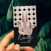 ネイルサロン幾何学的金ゴールドポーランドフラワーマニキュア 名刺