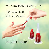 ネイルサロン技術者募集 ショップをパーソナライズ ウィンドウサイン (シート3)