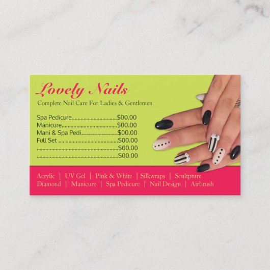 ネイルサロン技術者名刺 名刺 (正面)