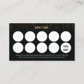 ネイルサロン用ブラックおよび金ゴールド名刺 名刺 (裏面)