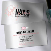 ネイルサロン白金バラクォーツ赤面ピンクグリッター 名刺