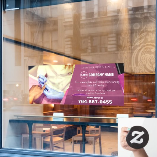 ネイルサロン編集可能なカスタムウィンドウの固定 ウィンドウサイン (カフェ窓)