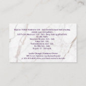 ネイルサロン背景 | マニキュア・ポーランド ロイヤリティカード (裏面)