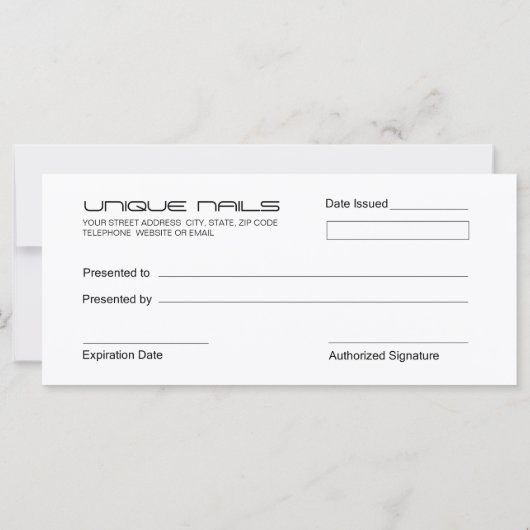 ネイルサロン贈与証書 (裏面)