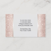 ネイルサロン赤面バラ金ゴールドグリッターポーランドマニキュア 名刺 (裏面)