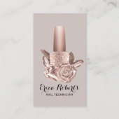 ネイルサロン赤面バラ金ゴールドフローラポーランドマニキュア 名刺 (正面)