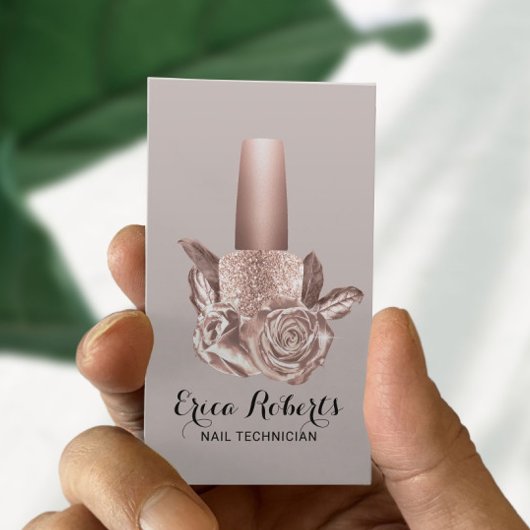 ネイルサロン赤面バラ金ゴールドフローラポーランドマニキュア 名刺