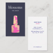 ネイルサロン金ゴールドグリッターフローラ 名刺 (正面/裏面)