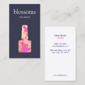 ネイルサロン金ゴールドグリッターフローラ 名刺 (正面/裏面)