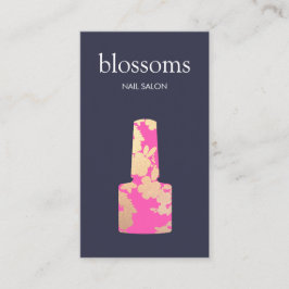 ネイルサロン金ゴールドグリッターフローラ 名刺