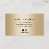 ネイルサロン金ゴールドグリッター駆動タイポグラフィ 名刺 (裏面)