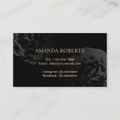 ネイルサロン金ゴールドポーランドボトルエレガントブラックフローラ 名刺 (裏面)