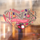 ネイルサロン ウォークイン歓迎 ネイル ペディキュア ハート ウィンドウサイン (シート2)