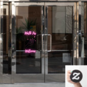 ネイルサロン ウォークイン歓迎 ピンク ウィンドウサイン (オフィスドア)