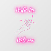 ネイルサロン ウォークイン歓迎 ピンク ウィンドウサイン (シート)