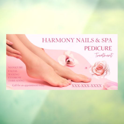 ネイルサロン スパ ペディキュアサービスをカスタマイズ ショップ ウィンドウサイン (シート3)