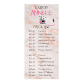 ネイルサロン マニキュアリスト ローズゴールド QR 価格表 ラックカード (正面)