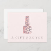 ネイルサロン、メイブピンクのマニキュリストのギフト証明書 (正面/裏面)