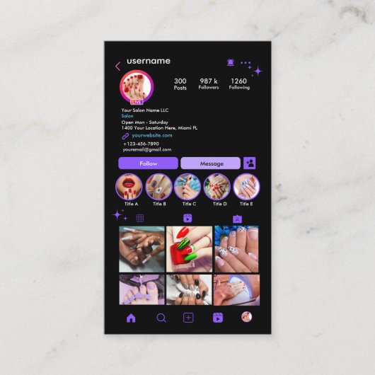 ネイルサロン 名刺 (正面)