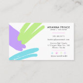  ネイルサロン |爪、 ネイル技術 |爪、 ネイルスタイリストのネオンカラー 名刺 (裏面)