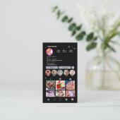 ネイルサロン Instagram ダスティブルー | ソーシャルメディアQR 名刺 (スタンド正面)