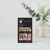 ネイルサロンInstagramイエローQRコード 名刺 (スタンド正面)