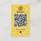ネイルサロンInstagramイエローQRコード 名刺 (裏面)