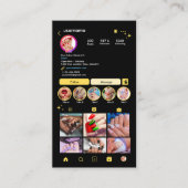 ネイルサロンInstagramイエローQRコード 名刺 (正面)
