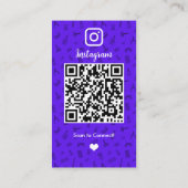 ネイルサロンInstagramバイオレット | ソーシャルメディアQRコード 名刺 (裏面)