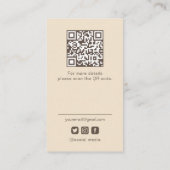 ネイルサロンInstagramフォトグリッドQrコードベージュ 名刺 (裏面)