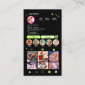 ネイルサロンInstagramライムグリーン | ソーシャルメディアQR 名刺 (正面)