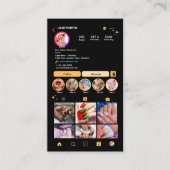 ネイルサロンInstagram Peach | ソーシャルメディアQRコード 名刺 (正面)