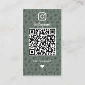 ネイルサロンInstagram Sage Green | ソーシャルメディアQR 名刺 (裏面)