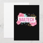 ネイルテクノロジー フラワー 招待状 (正面/裏面)