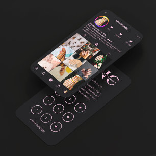 ネイルテック ピンク ブラック IG 予約 ロイヤルティカード 名刺