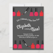 ネイルペイントポリッシュ キッズ ガールズ 誕生日パーティー 招待状 (正面)