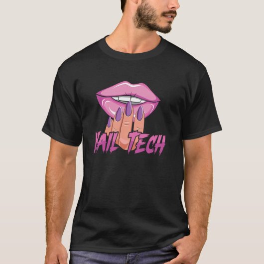 ネイル技術者の名言 作業服 ネイルポリッシュ ネイリスト Tシャツ (正面)