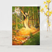 -ネイル著挨拶状妖精の国のリングの白熱 カード (黄色い花)