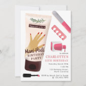 ネイル マニキュア ペディキュア マニ ペディ ガール 誕生日 招待状 (正面)