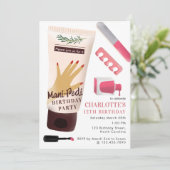 ネイル マニキュア ペディキュア マニ ペディ ガール 誕生日 招待状 (スタンド正面)