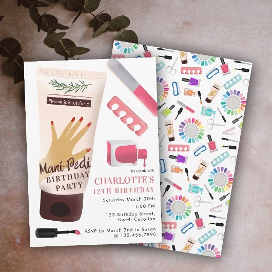 ネイル マニキュア ペディキュア マニ ペディ ガール 誕生日 招待状