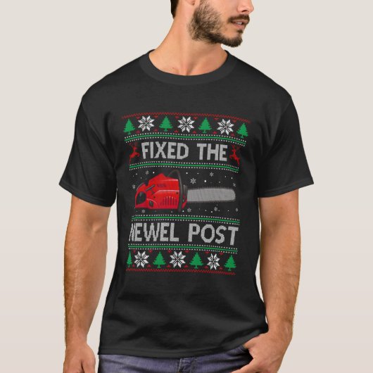 ネウェルポストのおもしろいクリスマス大工Uglを修理 Tシャツ (正面)