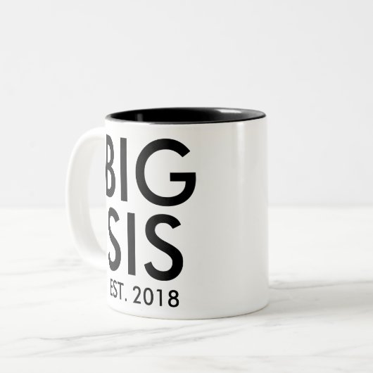 ネエ・マグ |新生児妊娠パーソナライズされた ツートーンマグカップ (正面左)