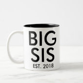 ネエ・マグ |新生児妊娠パーソナライズされた ツートーンマグカップ (左)