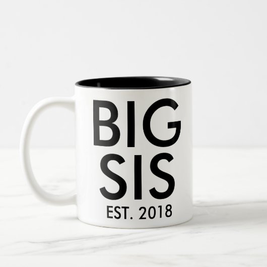 ネエ・マグ |新生児妊娠パーソナライズされた ツートーンマグカップ (左)