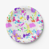 ネオかわいらし絵を描（ばちゃばちゃ）跳ねる、ペイントボール ペーパープレート (正面)