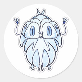 ネオカゲコ氷の妖精ファンタジー生き物ステッカー ラウンドシール