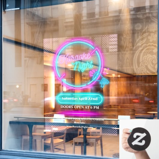 ネオカスタマイズーカラオケナイトラージ ウィンドウサイン (カフェ窓)