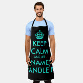 ネオカッコいいン青と黒の保穏やかなバーベキューのエプロン エプロン (着用した状態)